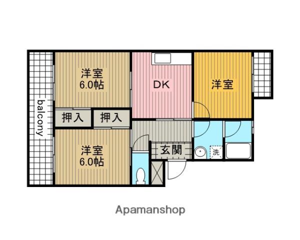 PASTORALⅡ(3DK/2階)の間取り写真