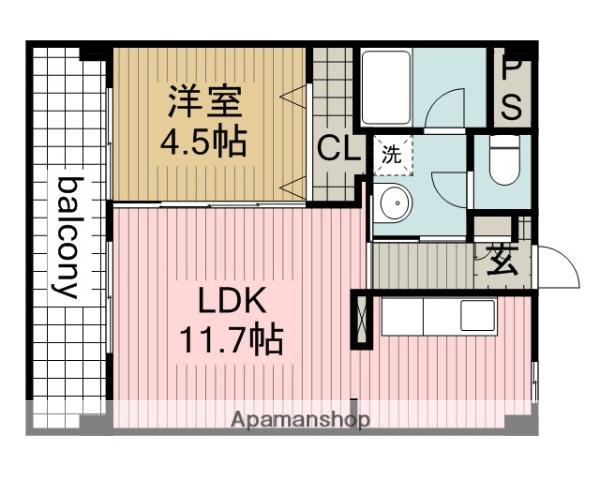 GRACE HILLS(1LDK/2階)の間取り写真