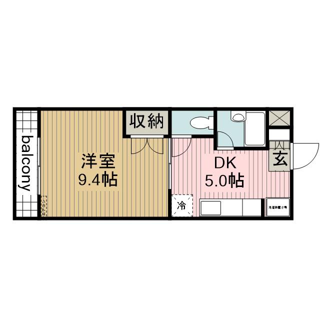 セレッソ21(1DK/1階)の間取り写真