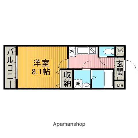 メゾン奈良(1K/3階)の間取り写真