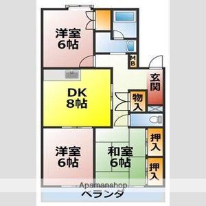 ライクハイツ水越(3DK/3階)の間取り写真