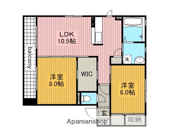 インサイド・トレリス(2LDK/1階)の間取り写真