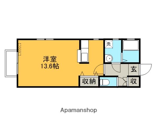 パームタウン サウス(ワンルーム/1階)の間取り写真