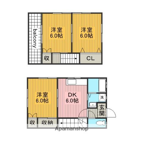 ウィルコート(3DK)の間取り写真