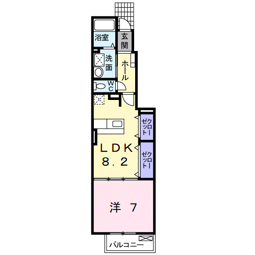 ネオ・ハーモニーS 2(1LDK/1階)の間取り写真