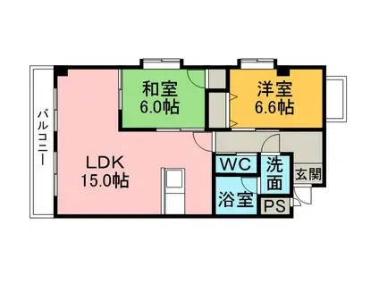 和泉乃郷参番館(2LDK/1階)の間取り写真