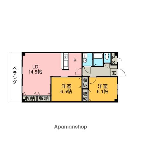 パークシティエクセレンス(2LDK/1階)の間取り写真