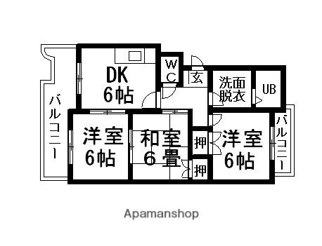 ストーンリバービレッジ(3DK/4階)の間取り写真