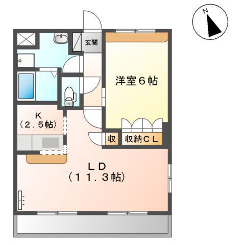 エル・アールK・A(1LDK/1階)の間取り写真