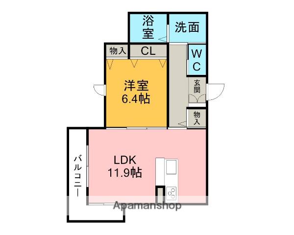 ターナSUMIYOSHI(1LDK/2階)の間取り写真
