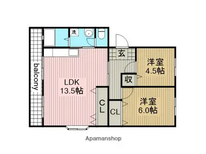 マンション桜台(2LDK/2階)の間取り写真
