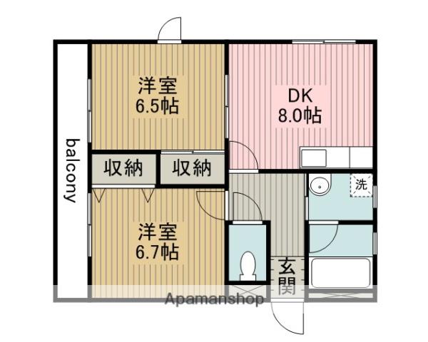 マーベラスハイツ(2DK/3階)の間取り写真