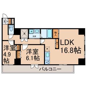 CASA VERDE(2LDK/11階)の間取り写真