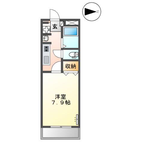 パブリック一番館(1K/2階)の間取り写真