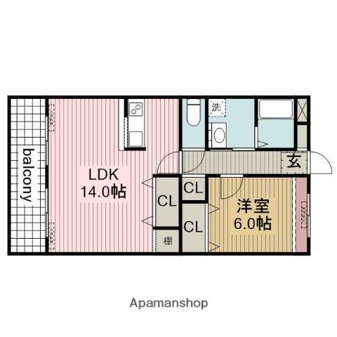 RIKIMATU(1LDK/2階)の間取り写真