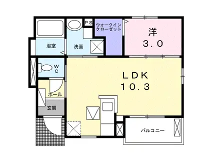 プランシェ(1LDK/1階)の間取り写真