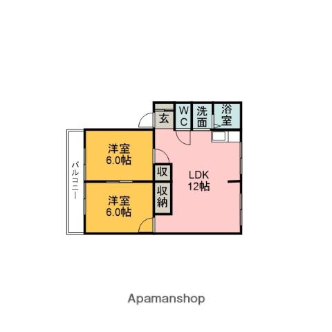 サンビレッジ安城 B(2LDK/1階)の間取り写真
