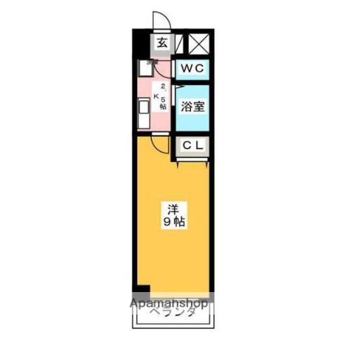 A・CITY朝日町(1K/8階)の間取り写真