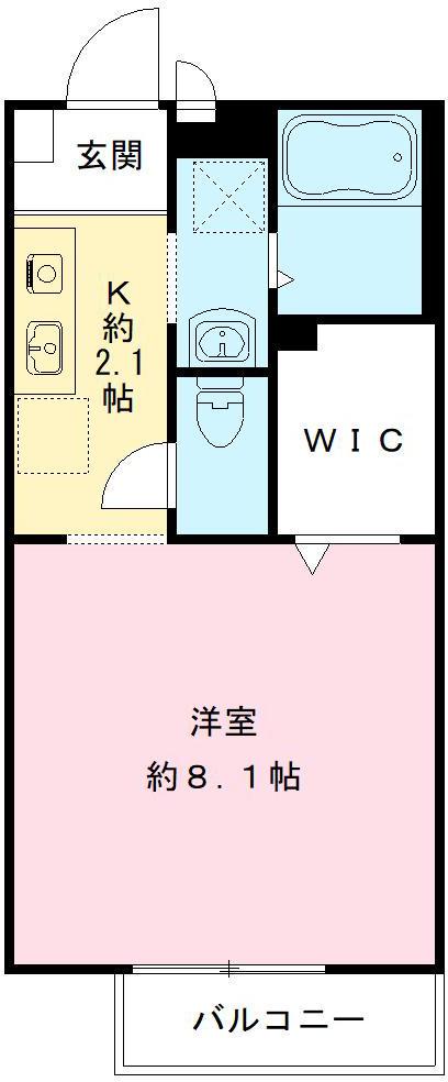 KS HOUSE B(1K/1階)の間取り写真