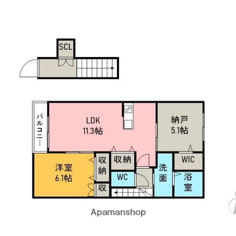 サンライズⅡ(2LDK/2階)の間取り写真