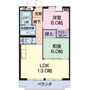 S.D.VILLAGE(2LDK/2階)の間取り写真