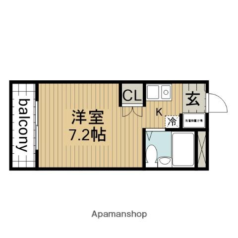 祥福マンション宮前(ワンルーム/3階)の間取り写真