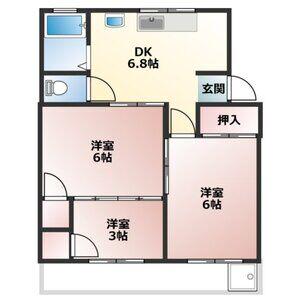 佃マンションB棟(3DK/2階)の間取り写真