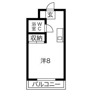 ステーブル・ボー(1K/2階)の間取り写真