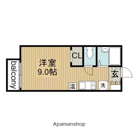 サンリバー宮前(ワンルーム/1階)の間取り写真