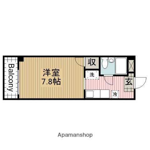 祥福マンション和泉(ワンルーム/1階)の間取り写真