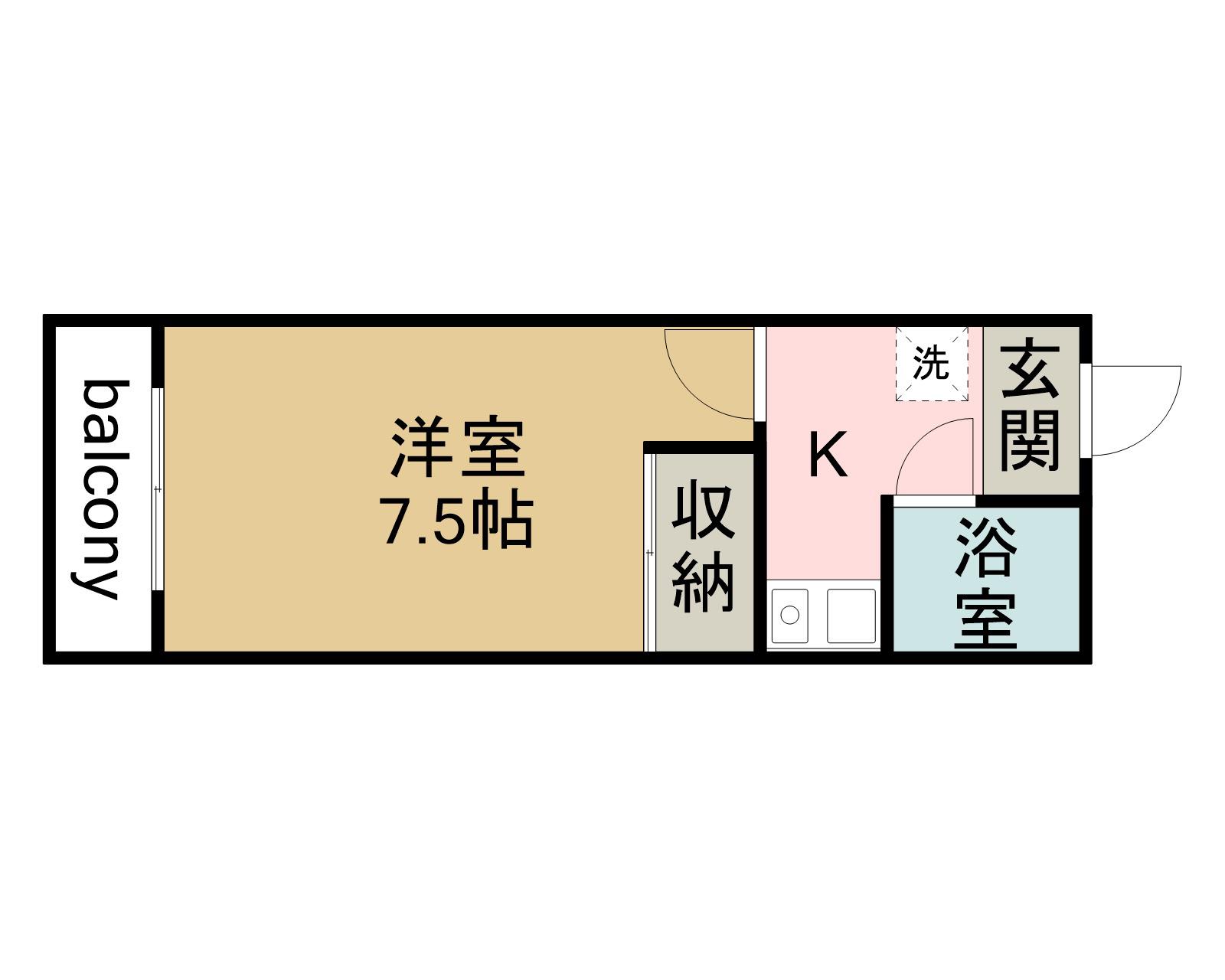 ニュー昭和(1K/2階)の間取り写真