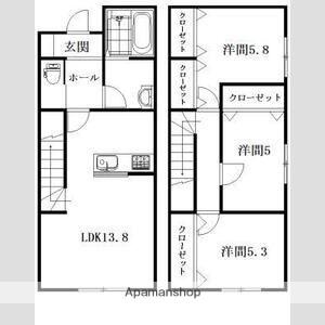名鉄西尾線 桜井駅(愛知) 徒歩7分 2階建 築1年(3LDK)の間取り写真