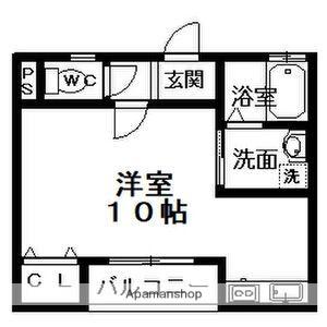 シベール(ワンルーム/2階)の間取り写真