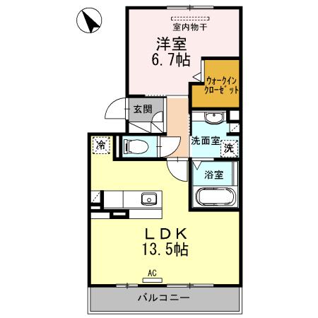ドルチェビータ(1LDK/2階)の間取り写真