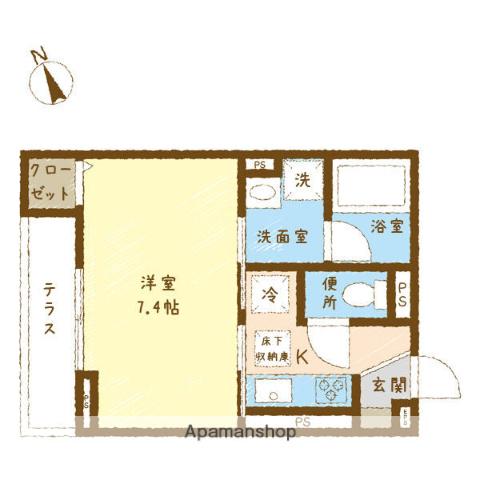 ボヌールB(1K/3階)の間取り写真