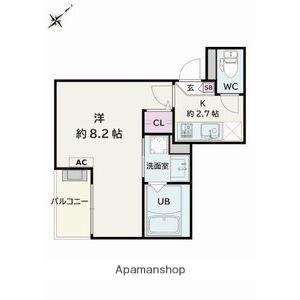 JACK MIKAWAANJOHIGASHI 1(1K/2階)の間取り写真
