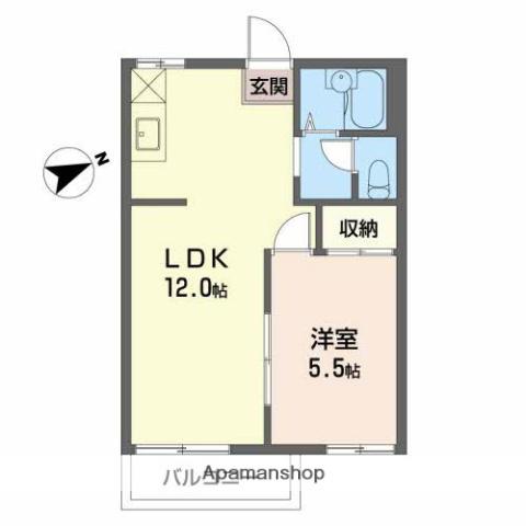 ストークス藤狭(1LDK/2階)の間取り写真