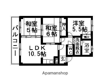 ワンスリーマンション(3LDK/2階)の間取り写真