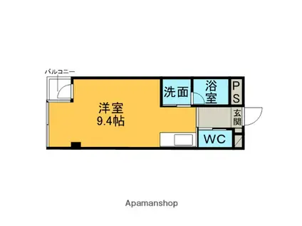 シャトーヨサミ(ワンルーム/2階)の間取り写真