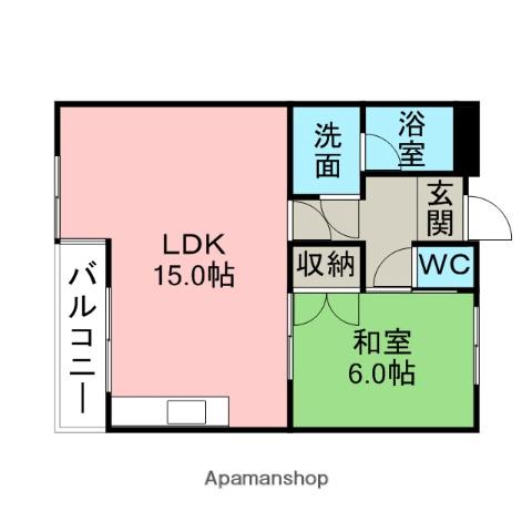 マンション和正(1LDK/3階)の間取り写真