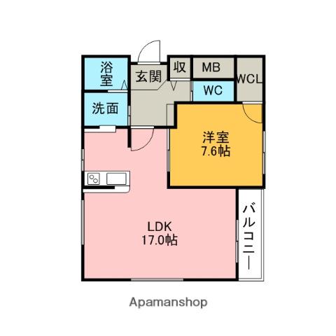 COSMOTERRACE刈谷住吉(1LDK/4階)の間取り写真