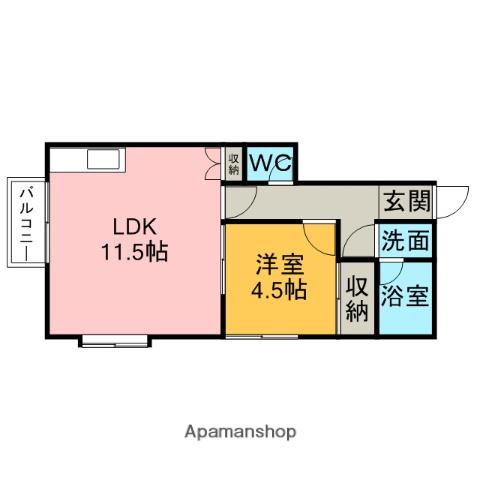 CASA SERENA(1LDK/2階)の間取り写真