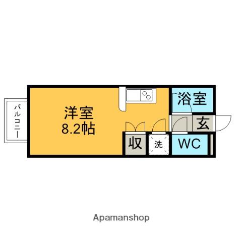 あすなろ(1K/2階)の間取り写真