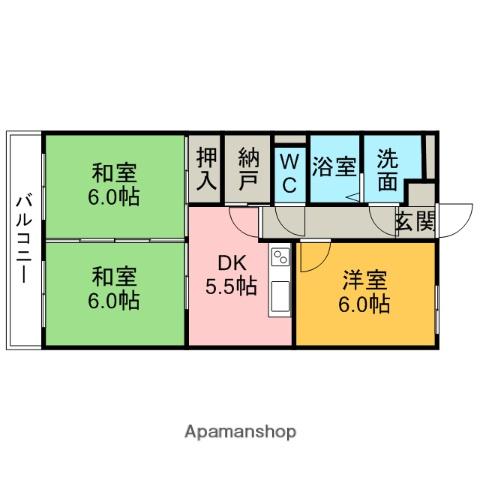 藤井ビル(3DK/3階)の間取り写真