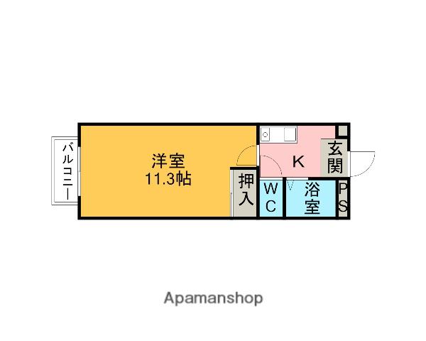 マグノーリアハウス(1K/1階)の間取り写真