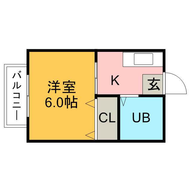東陽ハイツ(1K/1階)の間取り写真