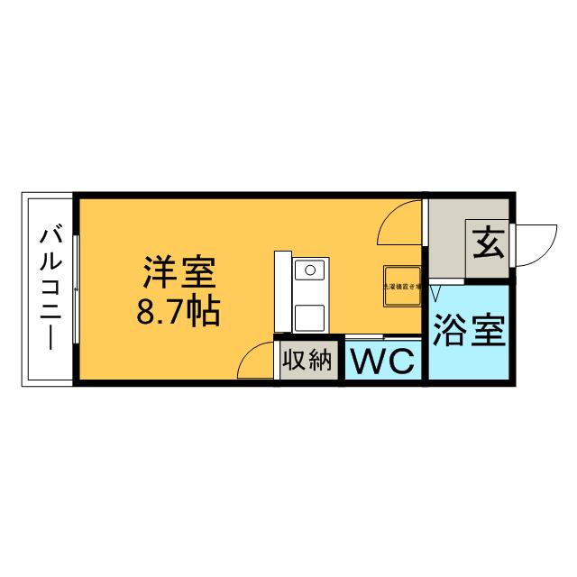 日高ハイツ(ワンルーム/2階)の間取り写真