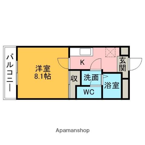 メゾンマルシェ(1K/2階)の間取り写真