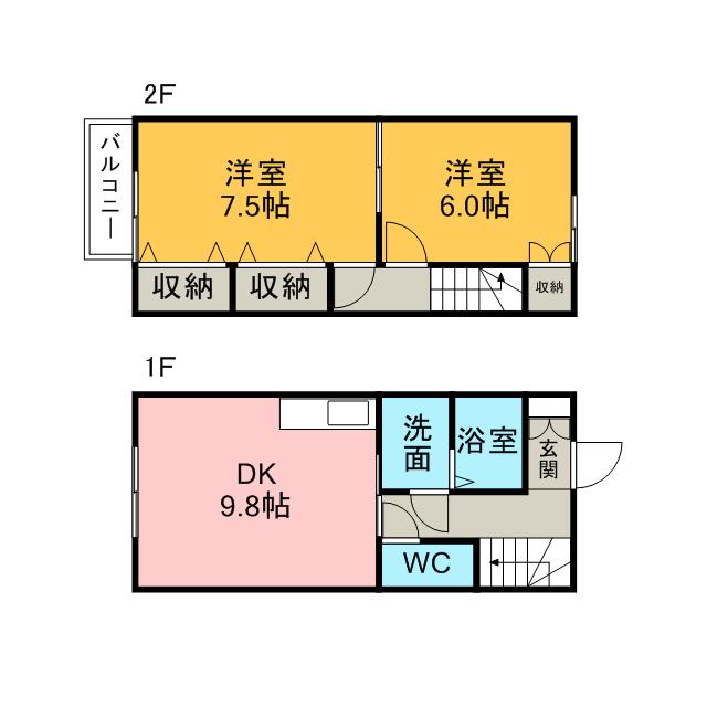 ＧＲＡＣＩＡ智(2DK)の間取り写真