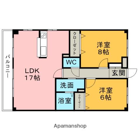 ダンケリーベ青山(2LDK/3階)の間取り写真